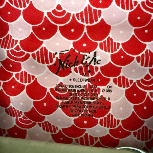 Nick & Nora Christmas Cardinal Birdhouse Flannel Pajama Set Blue Holiday Sz M - Picture 4 of 12